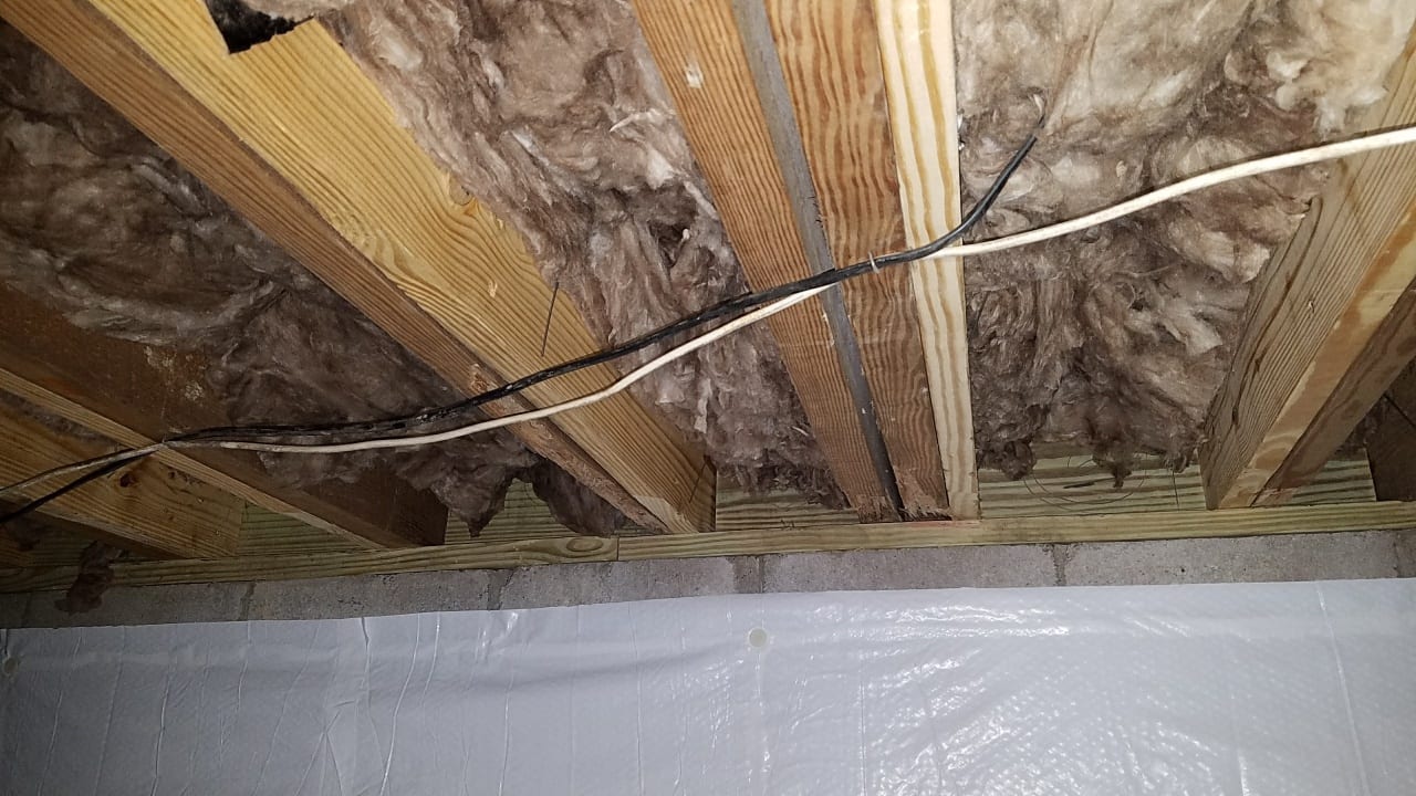 wiring under the wooden floor